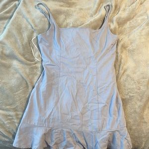 blue front tie dress (princess polly)